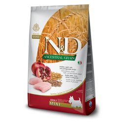 FARMINA N&D ANCESTRAL GRAIN CANINE CHICKEN & POMEGRANATE ADULT MINI 2.5KG